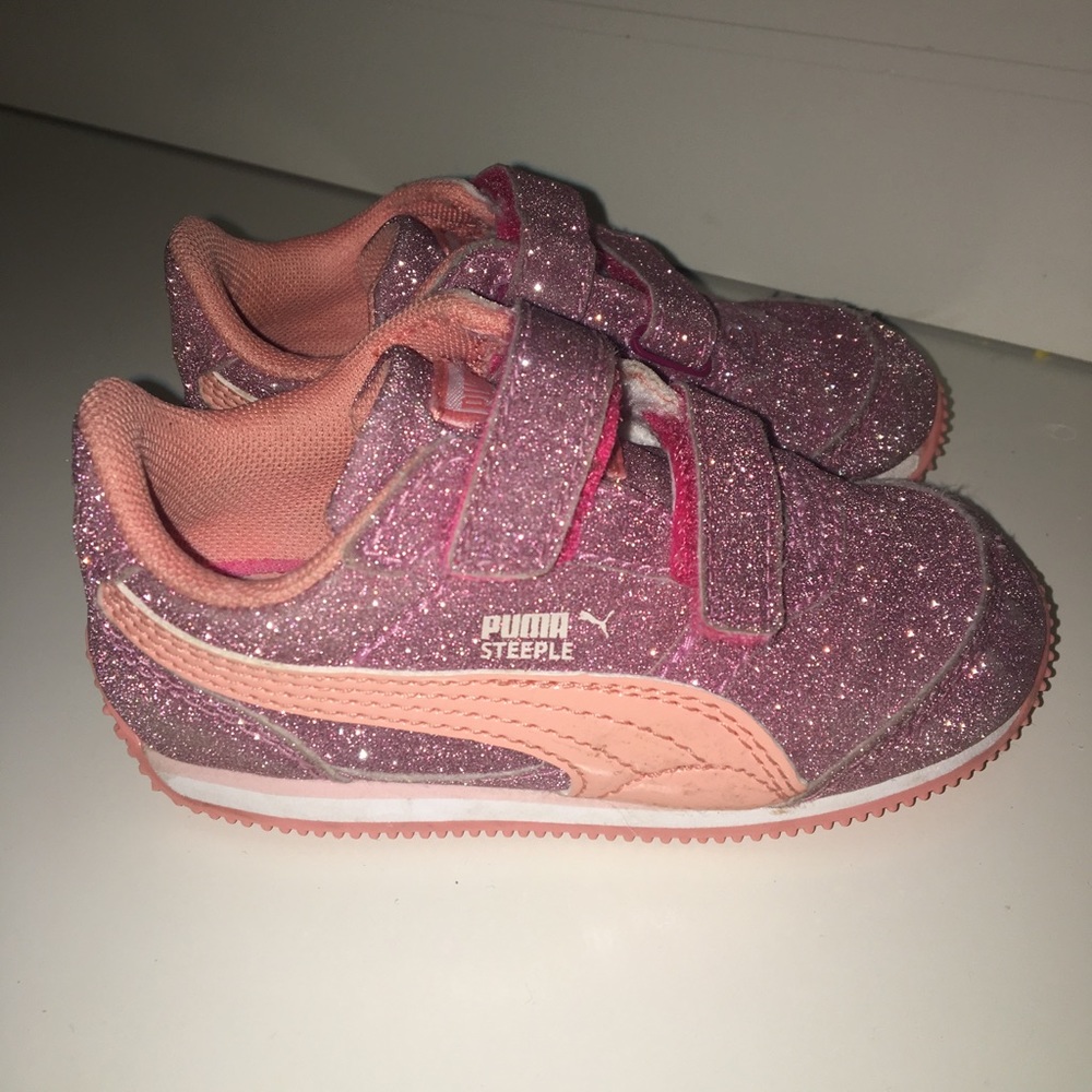 Pink sparkly Puma sneakers size 5.5